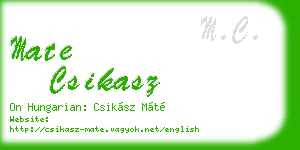 mate csikasz business card