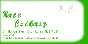 mate csikasz business card